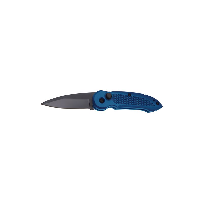 ABS Handle Automatic Knife with Plastic Sheath - Blue
