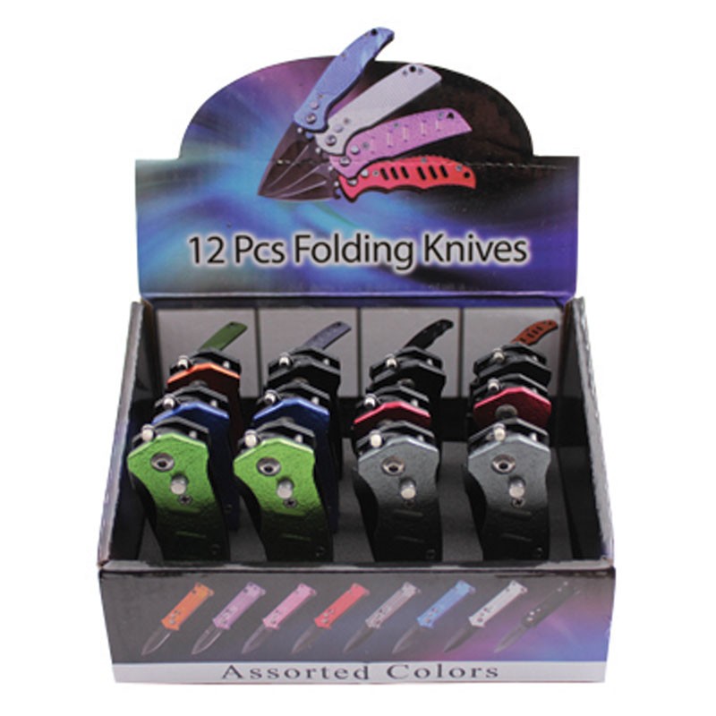 12 Pack Automatic Knives - Comes in 6 Assorted Colors
