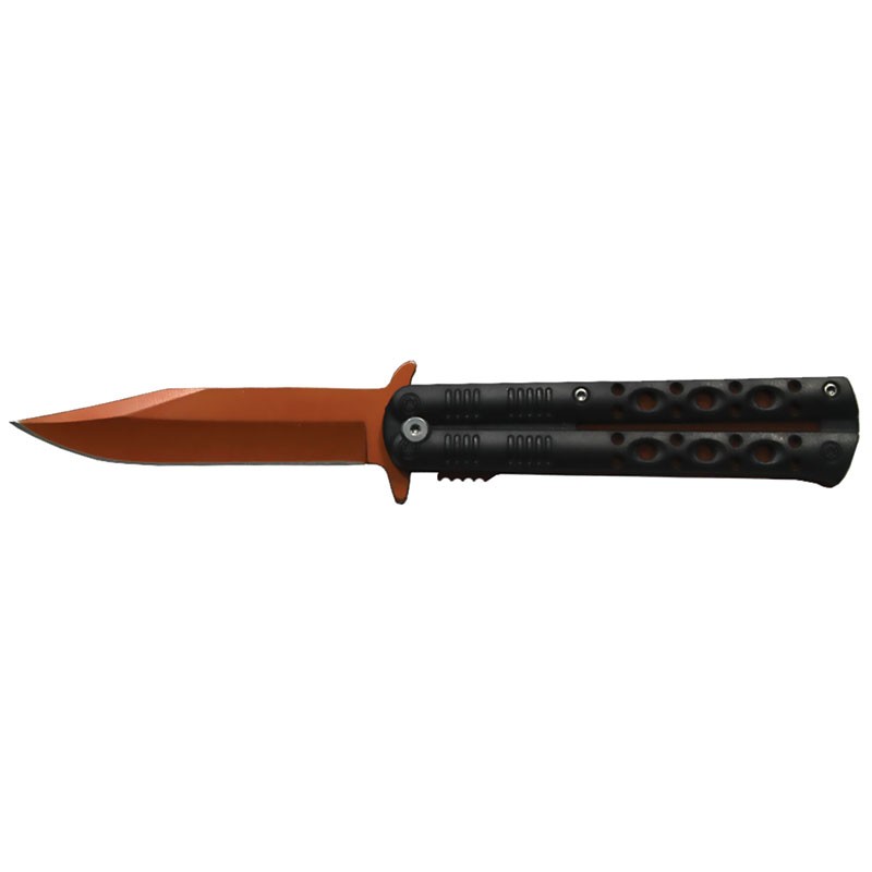 Butterfly Style Handle Assisted Opening Knife - Orange