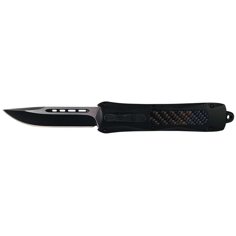 Full Size Out the Front Knife with Carbon Fiber Inlay - Clip Point