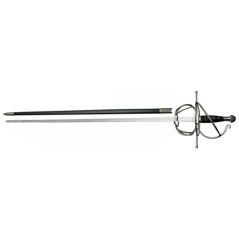43.5" Black Wire Wrapped Medieval Rapier Sword