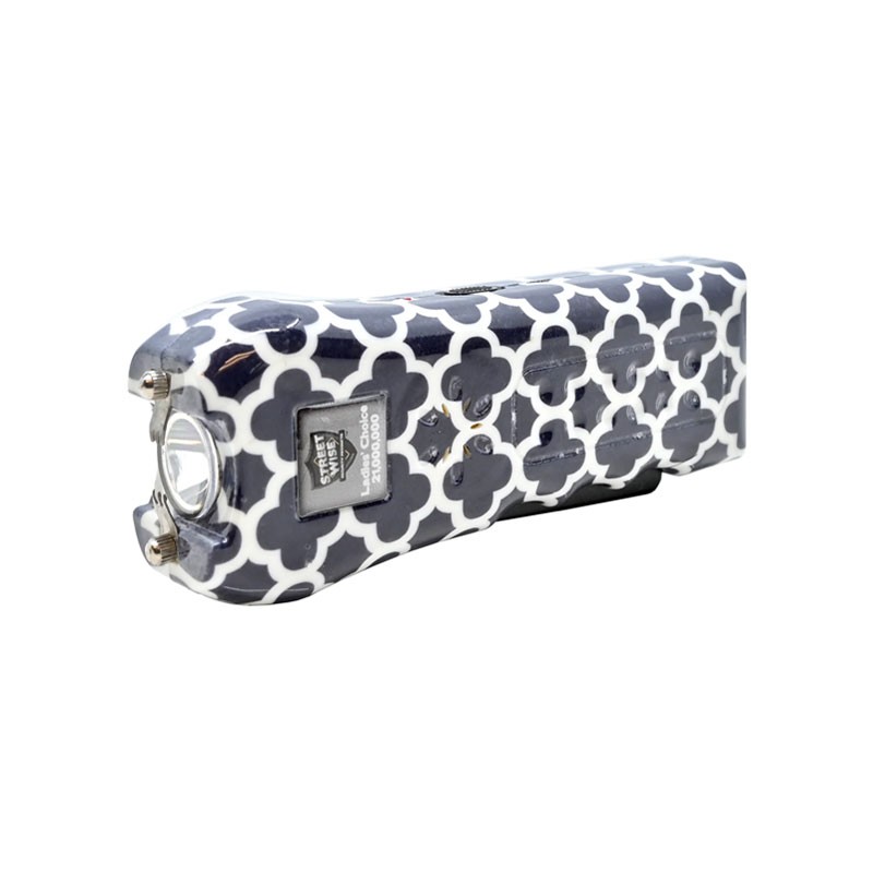 Ladies Choice 21,000,000 Stun Gun with Alarm - Navy Quatrefoil