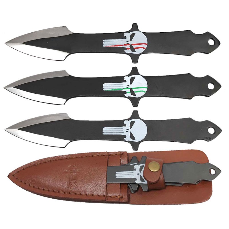 8" Punisher 3 Piece Throwing Knife Set