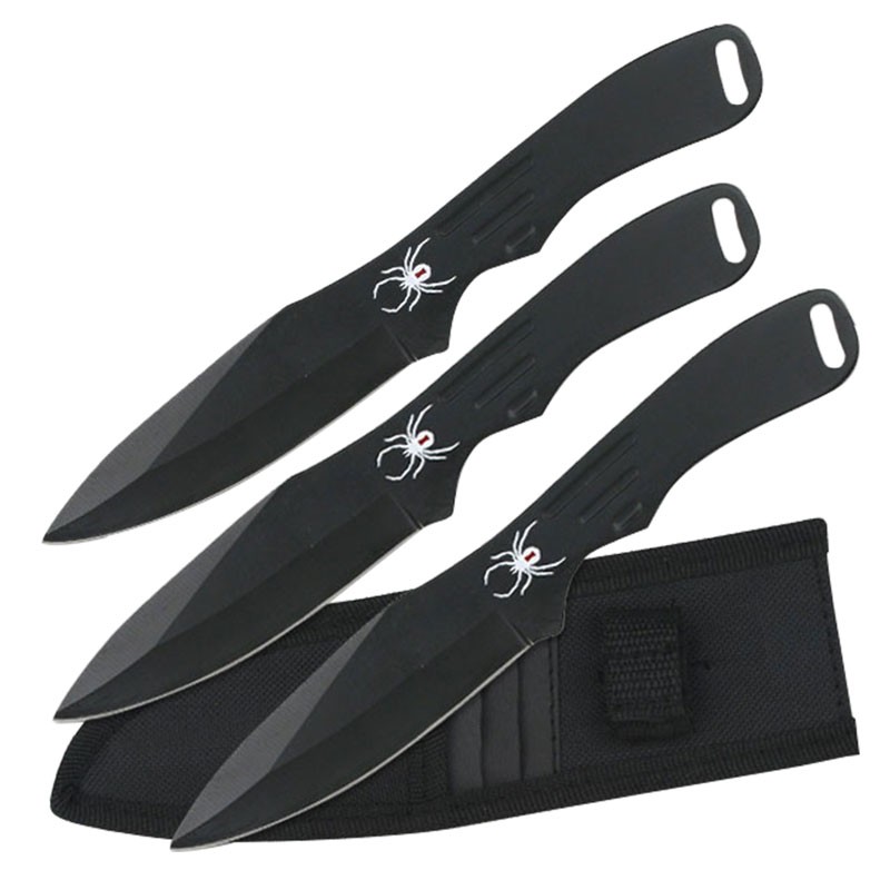 3pc Spider Throwing Knife Set