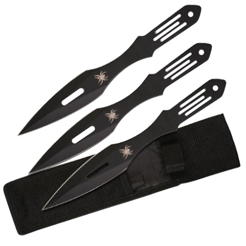 3pc 9" Spider Throwing Knife Set