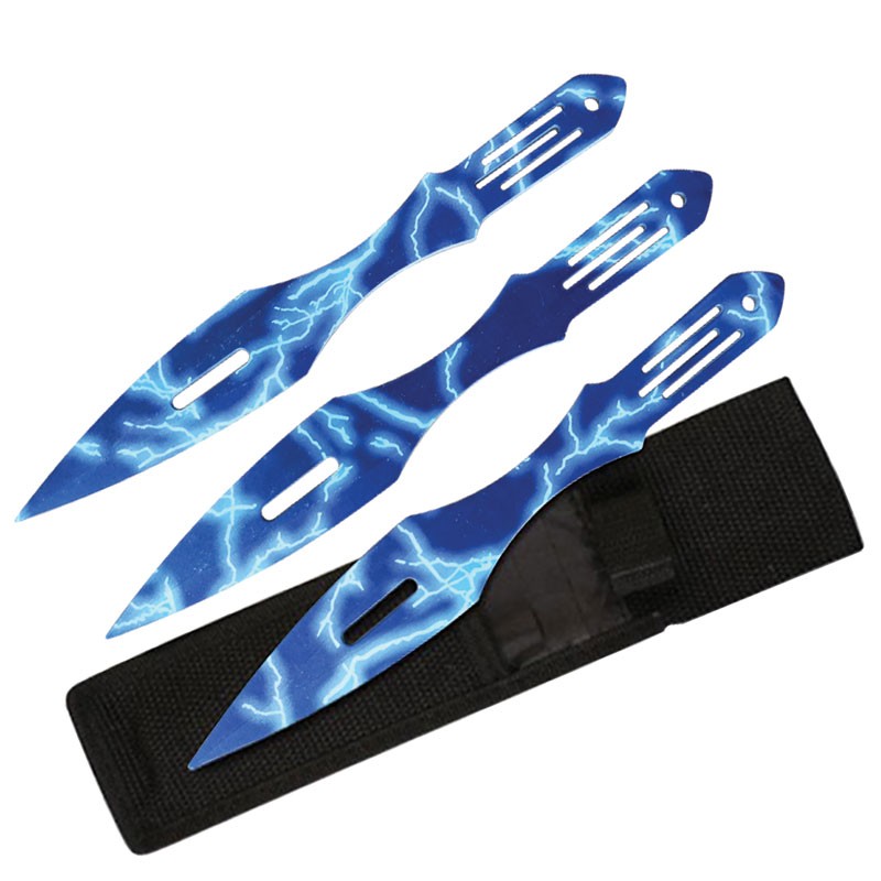 3pc 9" Lightning Throwing Knife Set