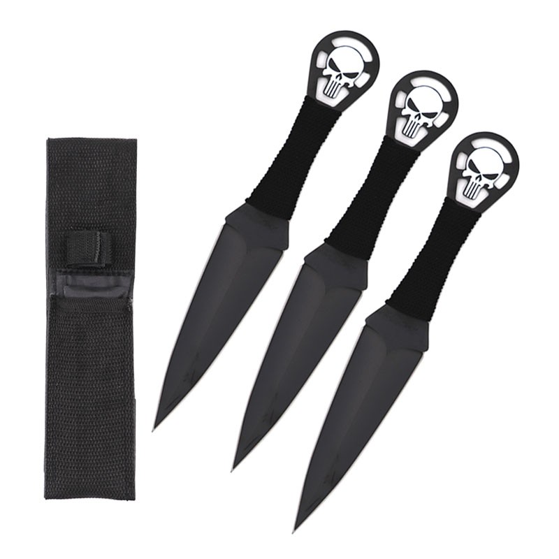 3pc 9" Punisher Throwing Knife Set