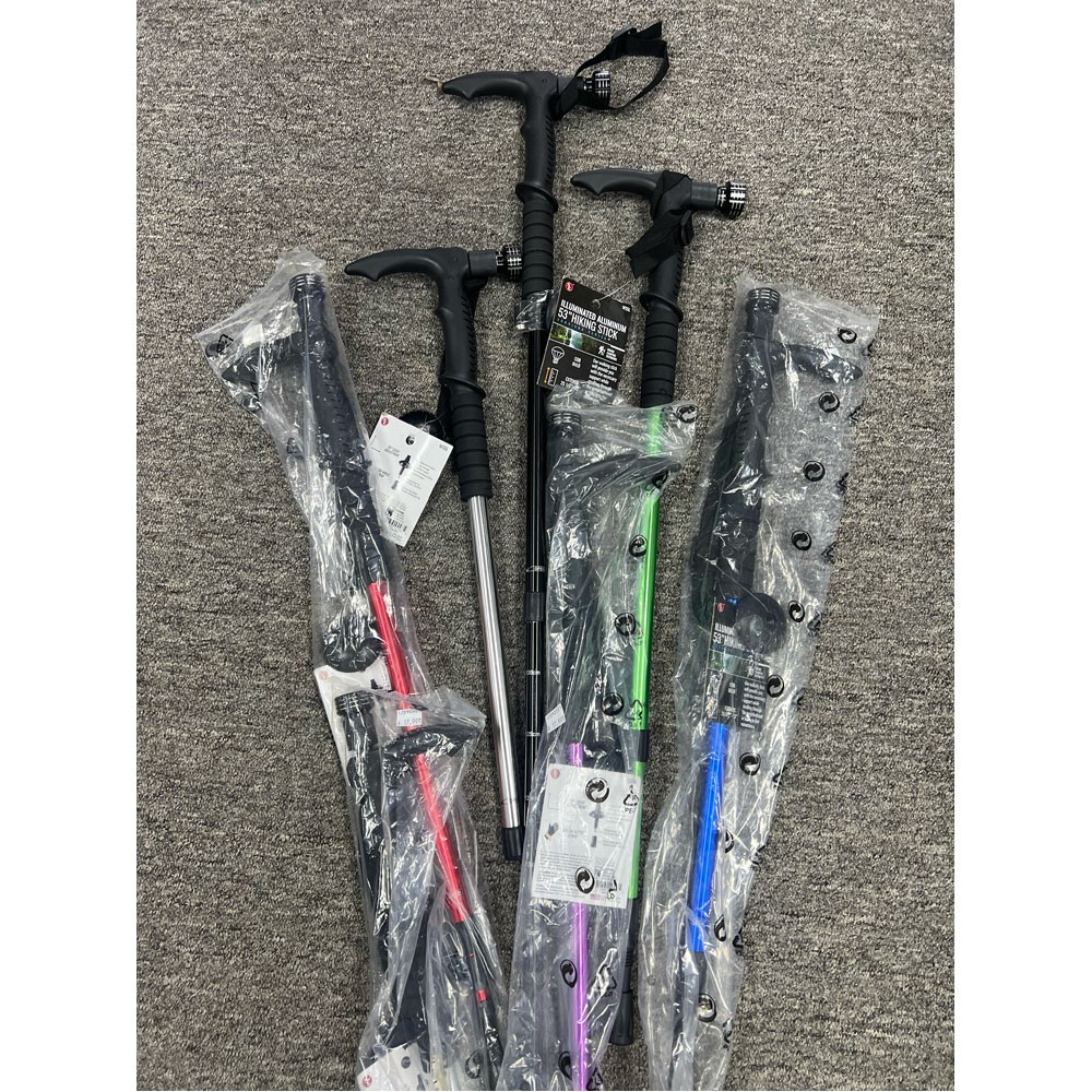 Illuminated Collapsible Aluminum Walking/Hiking Stick - Assorted Colors