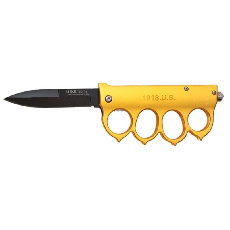 1918.U.S. Assisted Opening Trench Knife - Gold