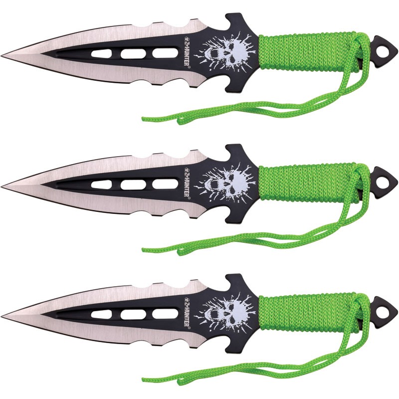 7.5" Black Paint Blade w/ Green Cord Wrap
