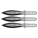 9" Two Tone Thrower Set of 3 Black