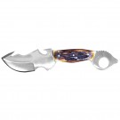 Bone Handle Skinning Knife with Gut Hook, Bottle Opener, and Screwdriver