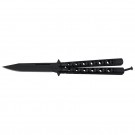 Classic 6 Hole Handle Butterfly Knife - Black