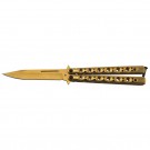 Classic 6 Hole Handle Butterfly Knife - Gold