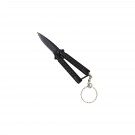 Micro Grid Quick-Flip Keychain Butterfly Knife - Black