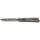 Classic KrissFlips: Training Butterfly Knife with Kriss Blade & Hole Design Handle - Chrome