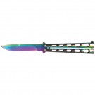 Heavy Duty Rainbow Butterfly Knife with Oval Holes