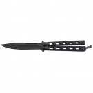 Parallelogram Hole Handle Butterfly Knife - Black