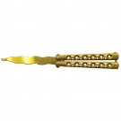 Classic KrissFlips: Training Butterfly Knife with Kriss Blade & Hole Design Handle - Gold