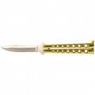 Heavy Duty Butterfly Knife with Holes - Gold