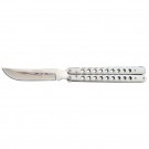 Hira Zukuri Butterfly Knife - 11" Overall - Silver