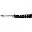 Heavy Duty Butterfly Knife with Holes - Black