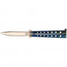 Heavy Duty Butterfly Knife with Holes - Blue