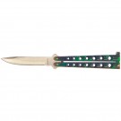 Heavy Duty Butterfly Knife with Holes - Green