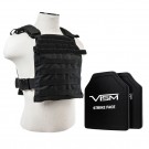 Fast Plate Carrier with Level III+ PE STR's Cut Hard Balllistic Plates - Black