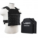 Fast Plate Carrier with 10" x 12" Level IIIA STR's Cut 2X SOFT Balllistic Panels [SM-2XL] - Black