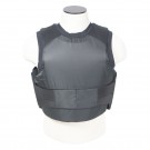 Black Concealed Carrier Vest with Two Level IIIA Ballistic Panels - Size XL