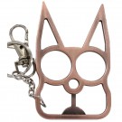 Solid Steel Cat Defense Keychain - Copper