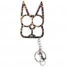 Solid Steel Cat Defense Keychain - Leopard