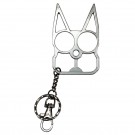 Feline Defender: Cat Spiked Ears Defense Keychain – Your Personal Guardian Angel - Silver