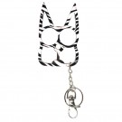 Solid Steel Cat Defense Keychain - Zebra