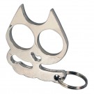 "NO MORE NICE KITTY" Compact Cat Knucks - Silver