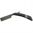 6.25" Damascus Razor with Horn and Turquoise Handle