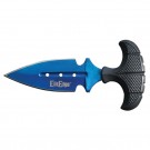 Blue Blade Push Dagger with Black Handle