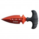 Red Blade Push Dagger with Black Handle