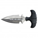 Silver Blade Push Dagger with Black Handle