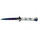 Classic Stiletto Godfather - White Marble - Rainbow Blade