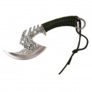 Damascus Etched Stainless Steel Axe with Paracord