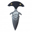 8" Push Dagger with Skull - Gray