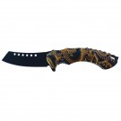 Mythic Dragon Butcher Blade Assisted Opening Folding Knife - Gold