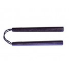 Hardwood Nunchuck with Rope - Black
