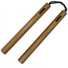 Hardwood Nunchuck with Rope - Natural Wood