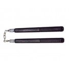 Grooved Handle Nunchuck - Black