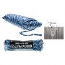 100' x 5/32" 7 strand Paracord - Pull Strength 550 LBS - Arctic Blue Camo