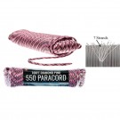 100' x 5/32" 7 strand Paracord - Pull Strength 550 LBS - Diamond Pink Camo