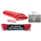 100' x 5/32" 7 strand Paracord - Pull Strength 550 LBS -Cardinal Red Camo